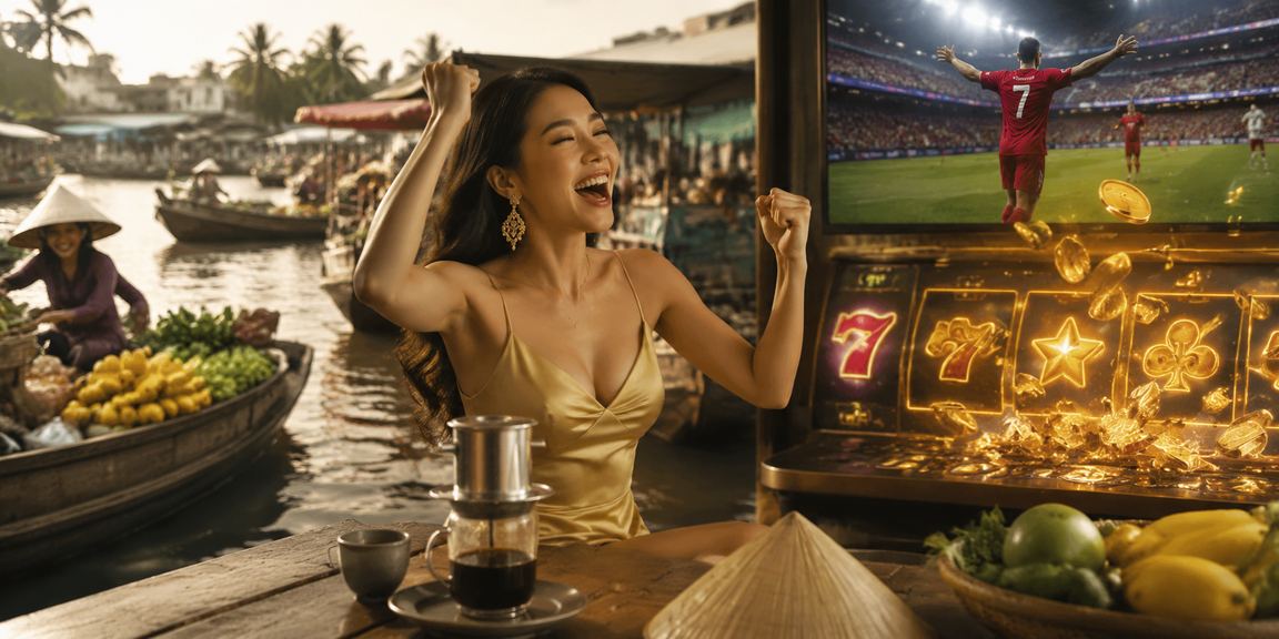 Người chơi thưởng thức cà phê và trải nghiệm slot game trên điện thoại tại Cần Thơ