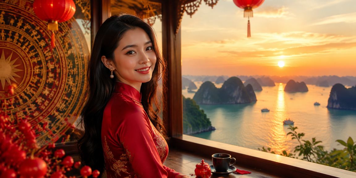 Không gian thư giãn vịnh Hạ Long kết hợp trải nghiệm casino trực tuyến bên tách cà phê